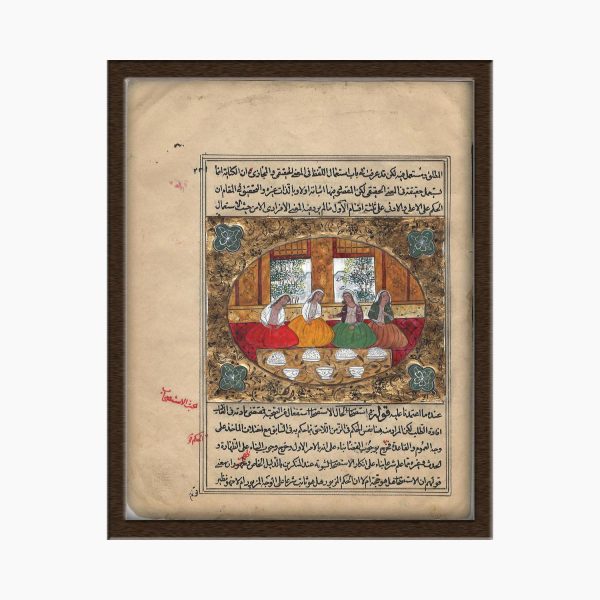 تابلو نگارگری روی کاغذ طرح مجلس زنان و رساله کد 1030087