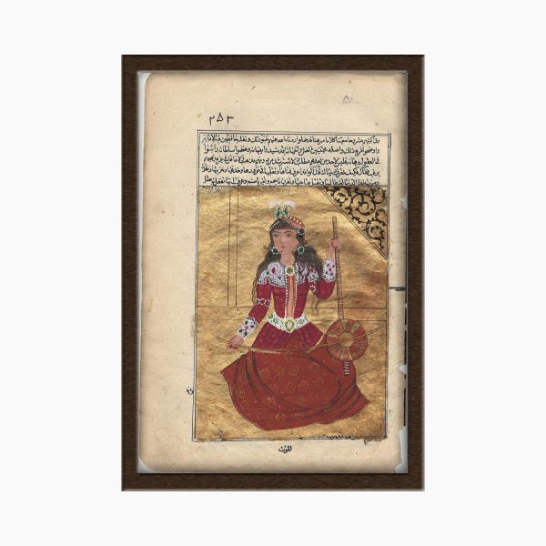 نگارگری روی کاغذ خطی قدیمی_مکتب قاجار-کد 1030115