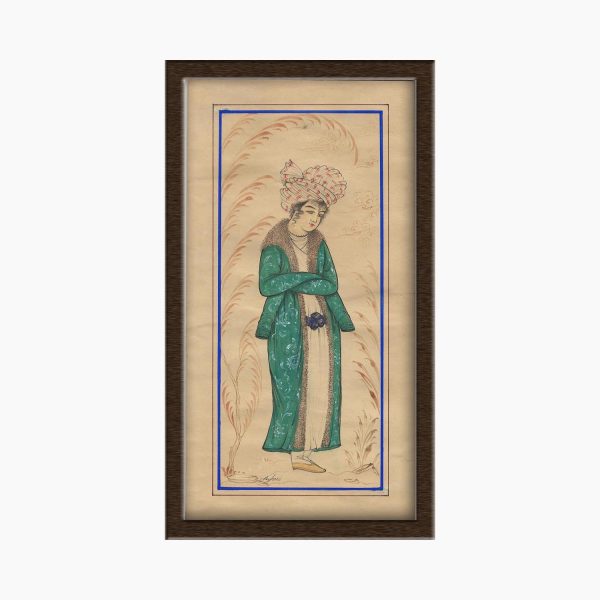 تابلو نگارگری روی کاغذ طرح مرد جوان کد 1030027