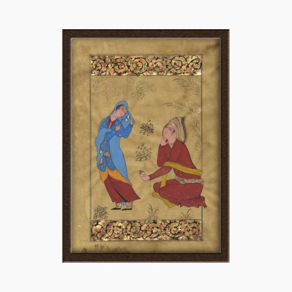 تابلو نگارگری روی کاغذ طرح ناز و نیاز کد 1030024