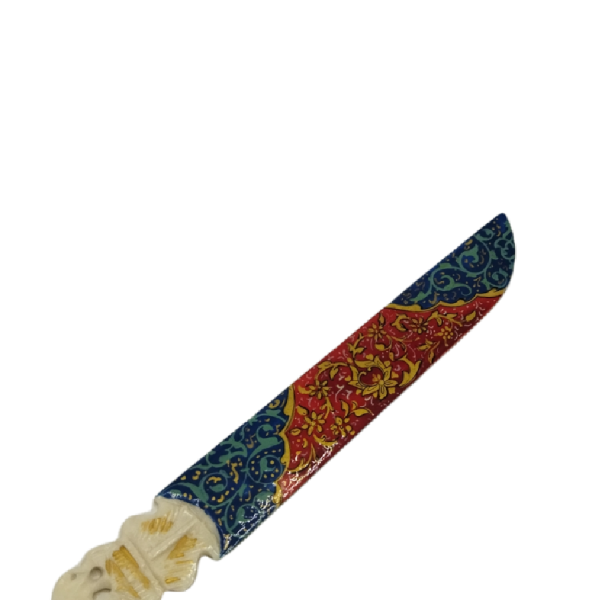 نگارگری روی پاکت نامه باز کن- استخوان شتر-تذهیب-کد O-CH-001283
