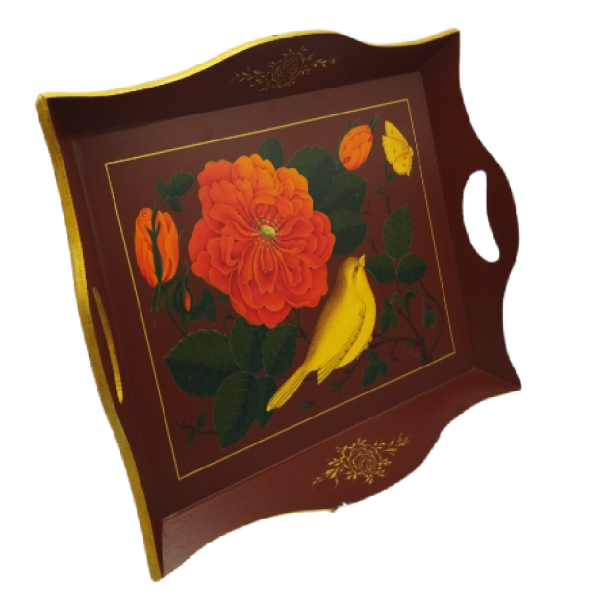 سینی ام دی اف-طرح گل مرغ-کد 1020165