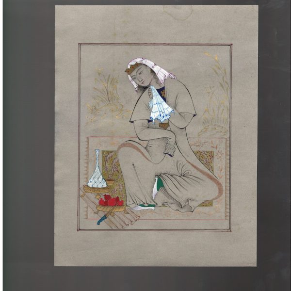 نگارگری روی کاغذ_شاهزاده صفوی_مکتب صفویه-کدN-K00223