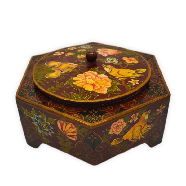 جعبه گز خوری,پاپیه ماشه,گل و مرغ-کدP-J00254