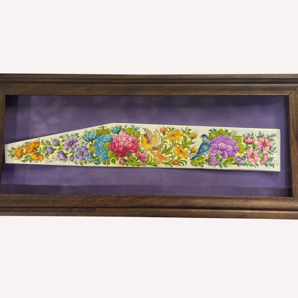 نگارگری روی استخوان طرح گل و مرغ کد 1010260